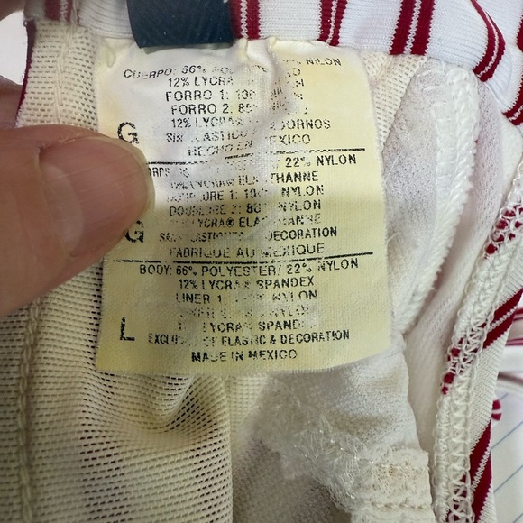 Anne Cole Locker Women’s Striped burgundy & white Halter Bikini Top Size Large - Picture 3 of 9